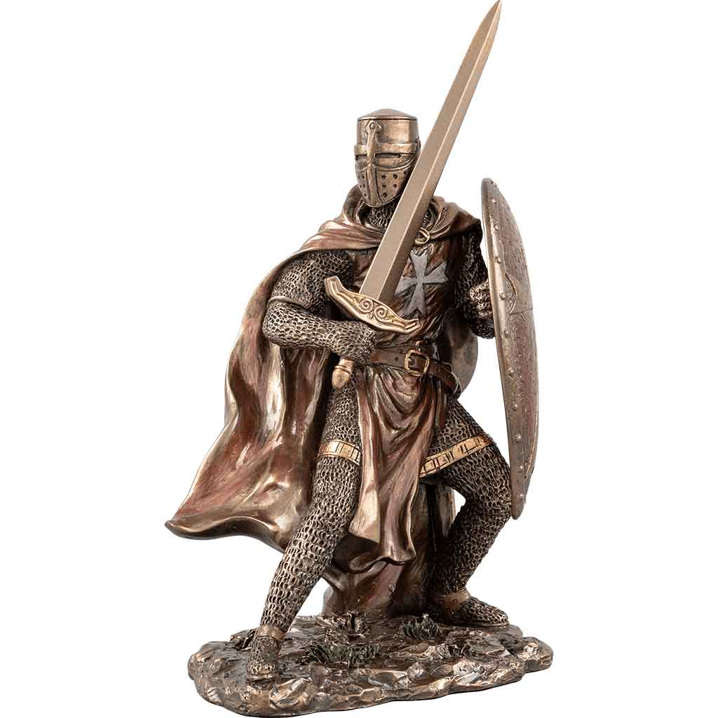 Knight Templar with Sword and Shield Statue