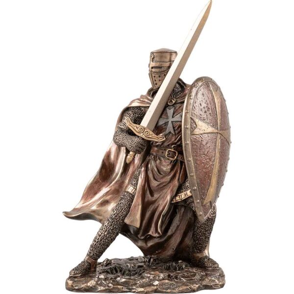 Knight Templar with Sword and Shield Statue