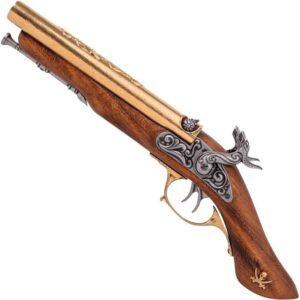 19th Century Brass Double Barrel Pirate Pistol
