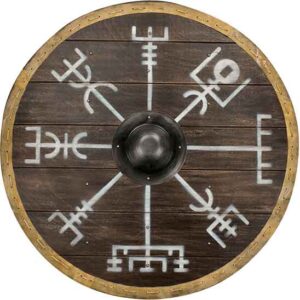 Vegvisir Shield Raw Hide Edging Viking Shield