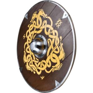 Viking Shield with Norse Serpent Knotwork