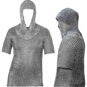 Medieval Chainmail Coif and Hauberk Set - Large