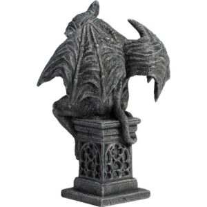 Medieval Gargoyle Thinking on Pedestal Statue