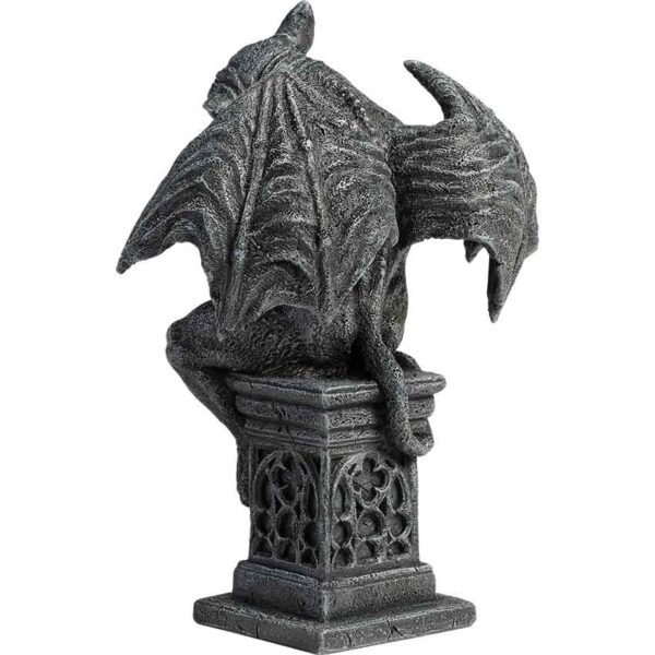 Medieval Gargoyle Thinking on Pedestal Statue