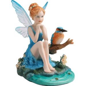 Kingfisher and Turquoise Fairy Statue