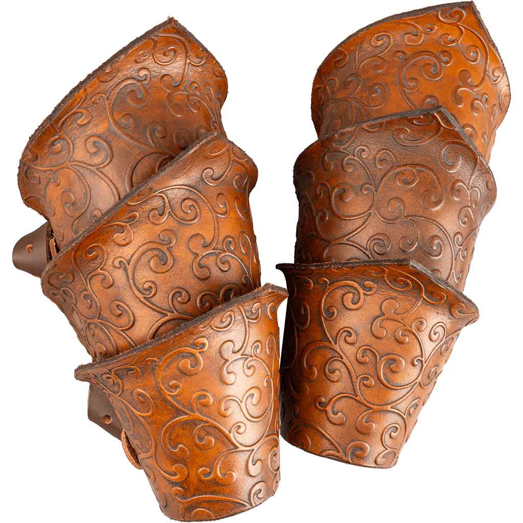 Elven Swirl Leather Bracers