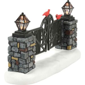 Cardinal Lit Christmas Gate - Village Walls, Fences, and Streets by Department 56
