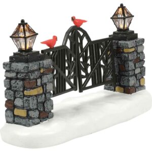Cardinal Lit Christmas Gate - Village Walls, Fences, and Streets by Department 56