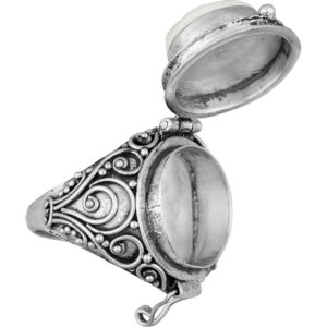 Carved Moon Goddess Poison Ring