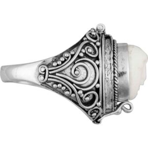 Carved Moon Goddess Poison Ring