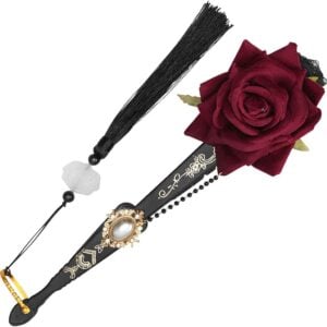 Black Rose Sensu Folding Fan