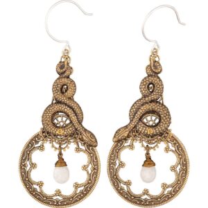 Snake and Stone Earrings