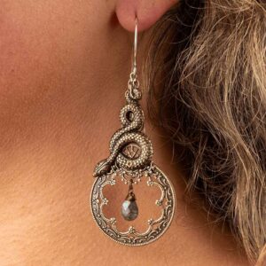 Snake and Stone Earrings