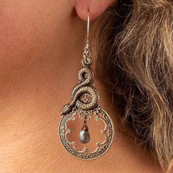 Snake and Stone Earrings