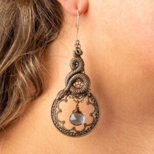 Snake and Stone Earrings