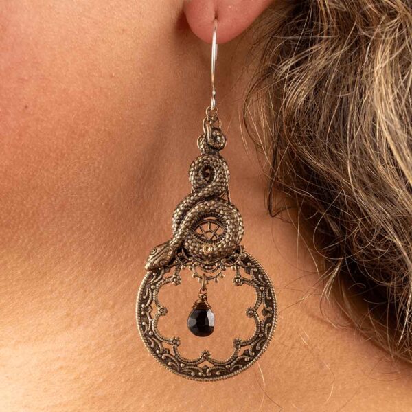 Snake and Stone Earrings