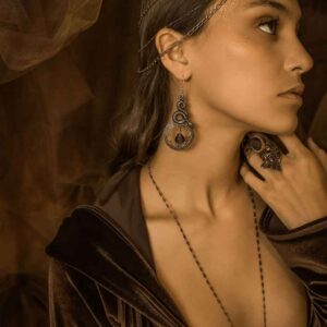 Snake and Stone Earrings
