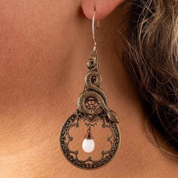 Snake and Stone Earrings