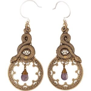Snake and Stone Earrings