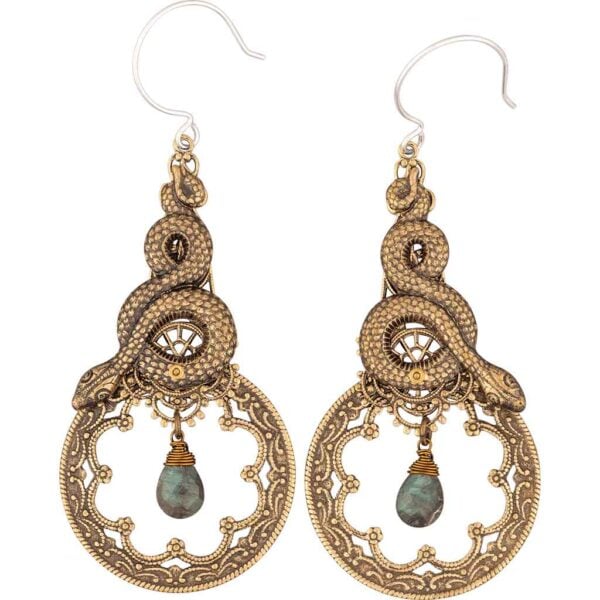 Snake and Stone Earrings