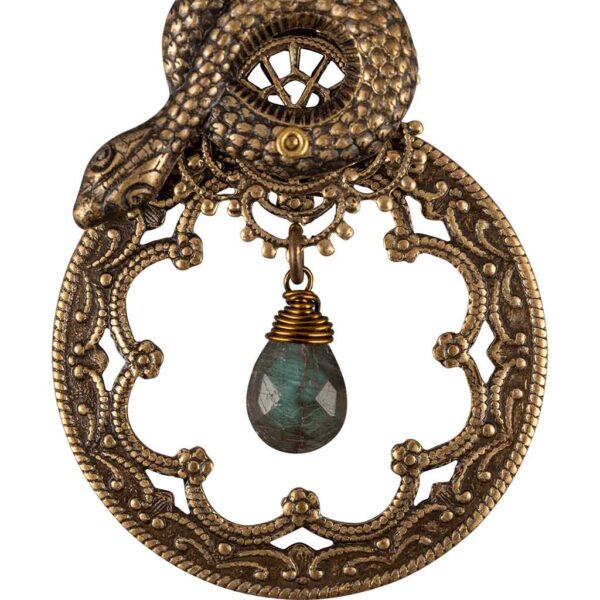 Snake and Stone Earrings