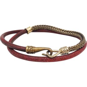 Burgundy Cord Snake Chain Bracelet
