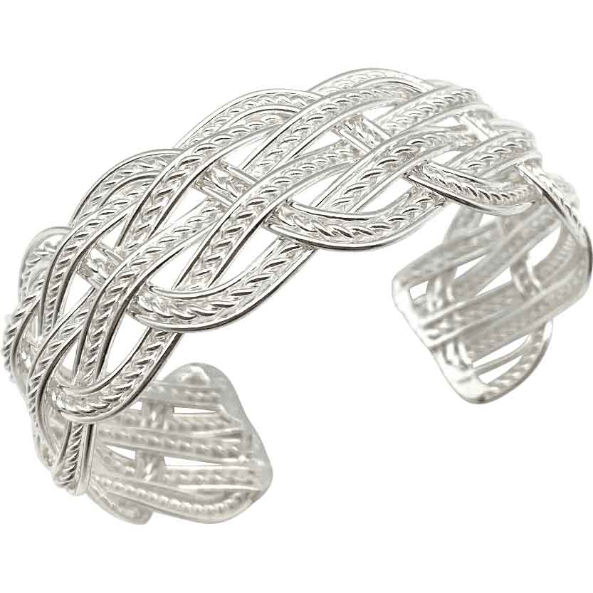 Silver Six-Strand Braided Viking Bracelet