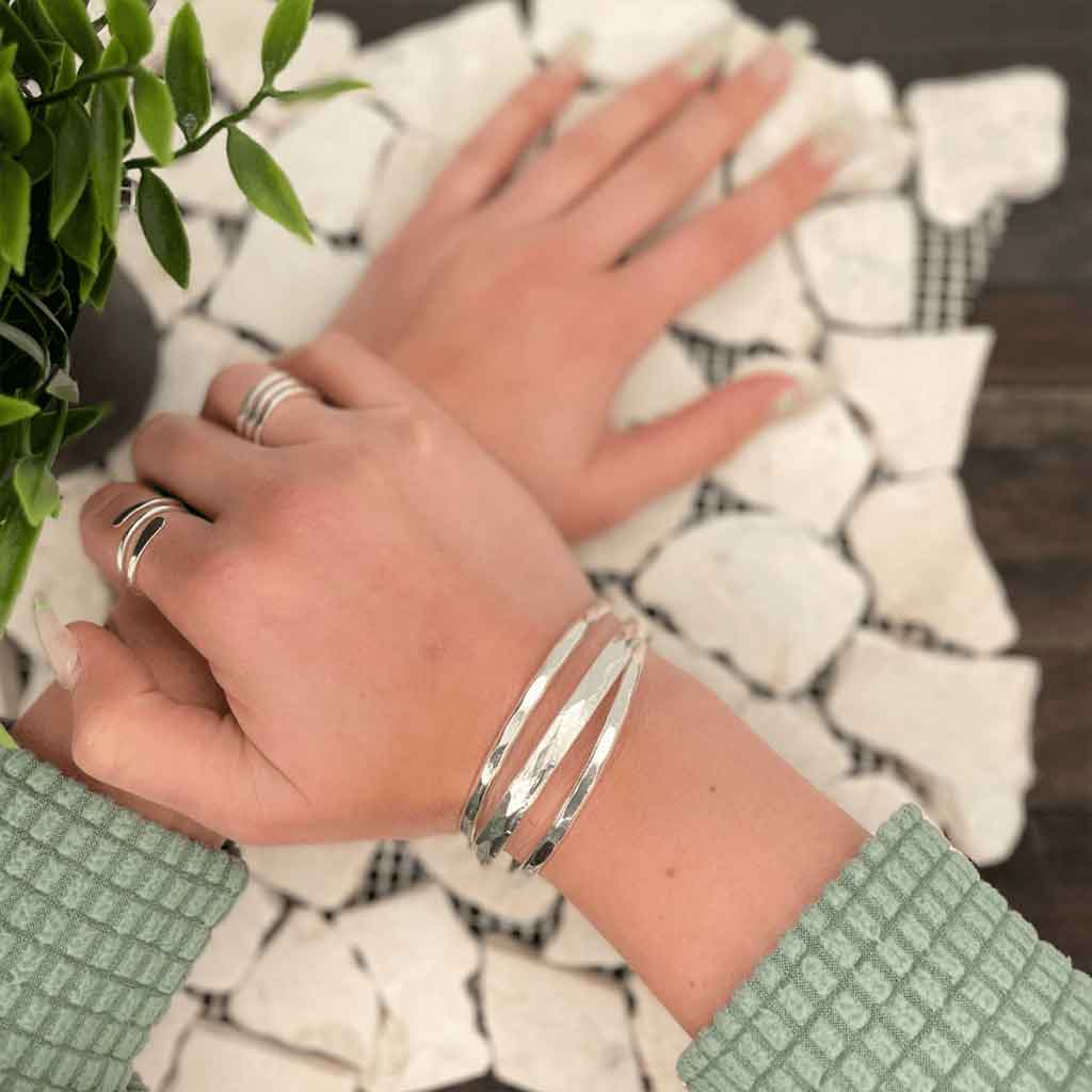 Silver Aodhan Medieval Cuff Bracelet