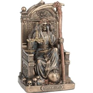 Bronze Enthroned Santa Muerte Statue
