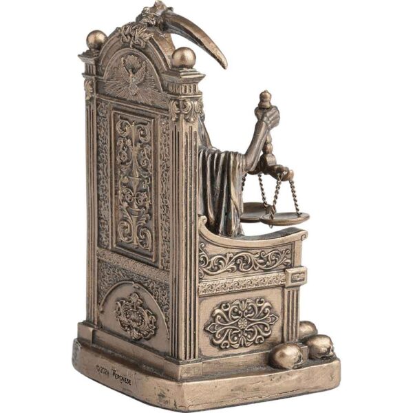 Bronze Enthroned Santa Muerte Statue