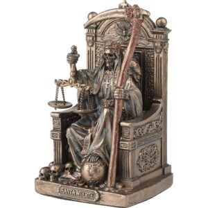 Bronze Enthroned Santa Muerte Statue