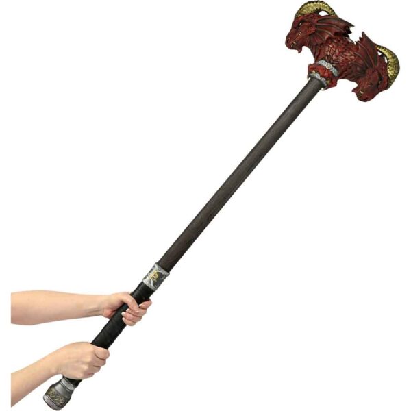 Red Calfera Two-Handed LARP Hammer