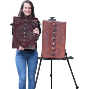 Triple Locked Chakra Stone Leather Journal