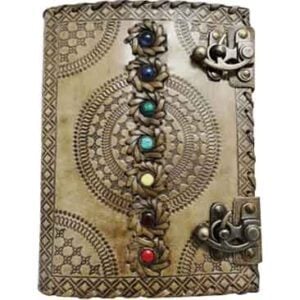 Chakra Stone Antiqued Leather Journal