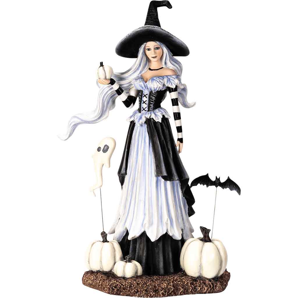 Ghost Pumpkins Witch Statue