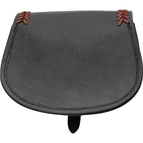Stitched Black Leather Shoulder Bag