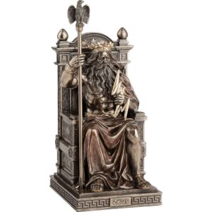 Enthroned Zeus with Thunderbolt Statue