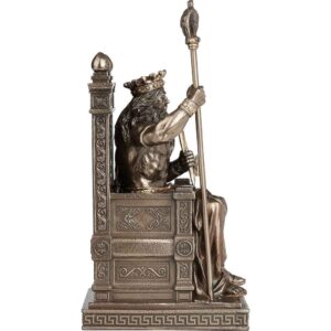 Enthroned Zeus with Thunderbolt Statue