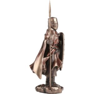 Bronze Spear and Shield Maltese Hospitaller Statue