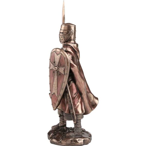 Bronze Spear and Shield Maltese Hospitaller Statue