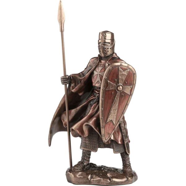 Bronze Spear and Shield Maltese Hospitaller Statue