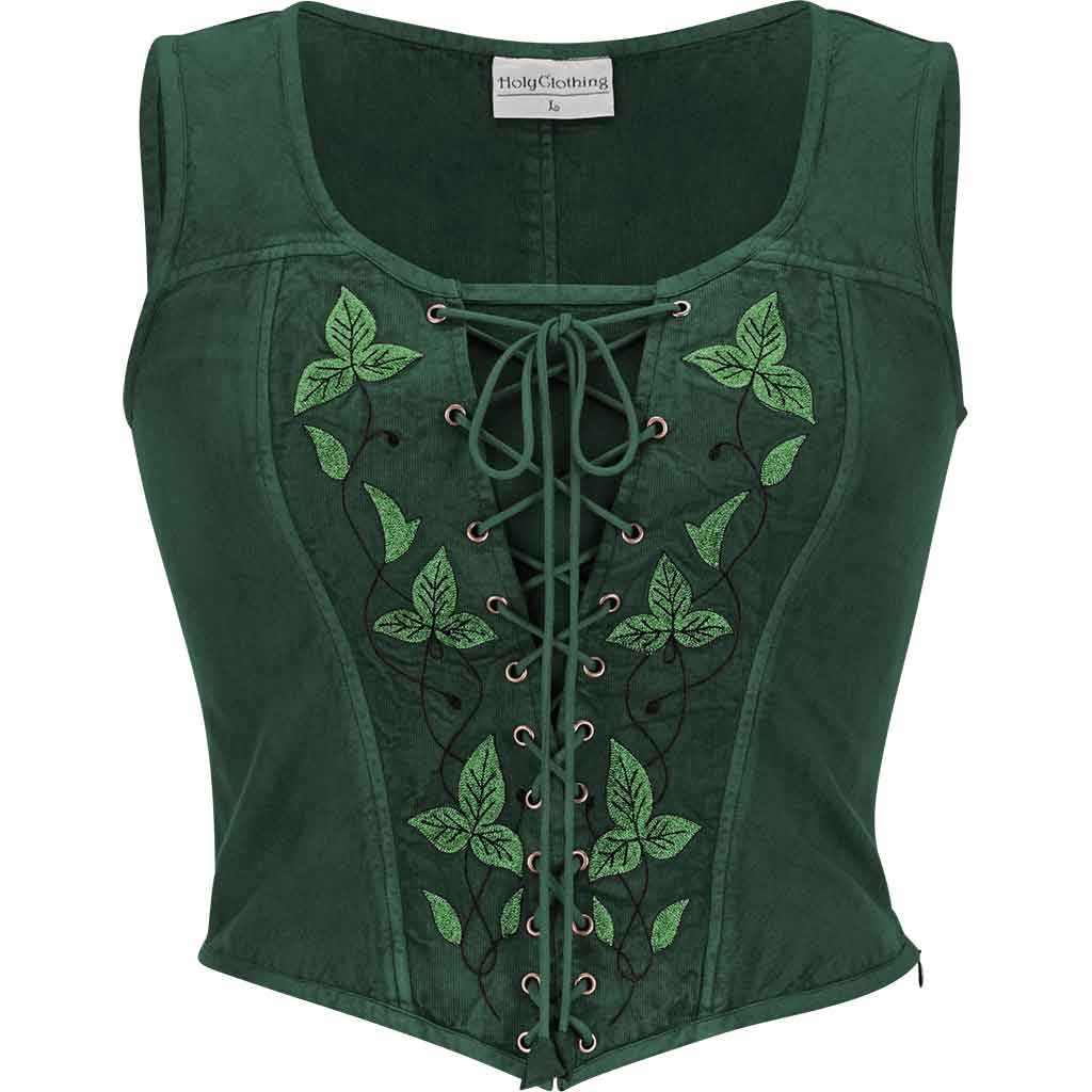 Elowen Medieval Fantasy Bodice - Huntress Green