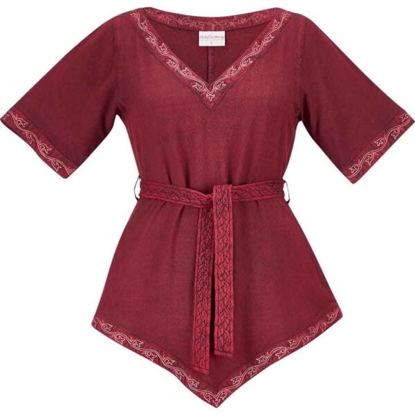 Torvi Womens Viking Tunic - Burgundy Wine