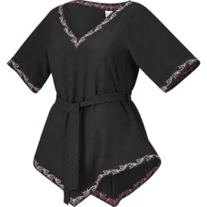 Torvi Womens Viking Tunic - Black Midnight