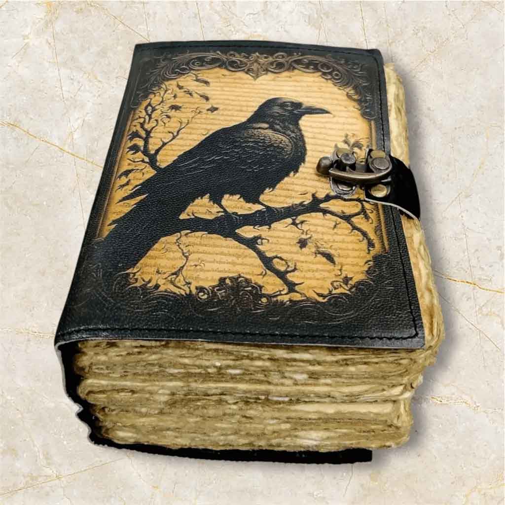 Grimoire Raven Leather Journal