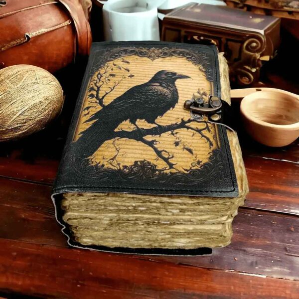 Grimoire Raven Leather Journal