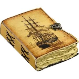 Antiqued Sailing Ship Leather Journal