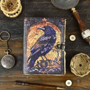 Gothic Raven Leather Journal