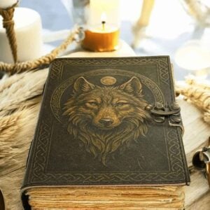 Knotwork Wolf Leather Journal