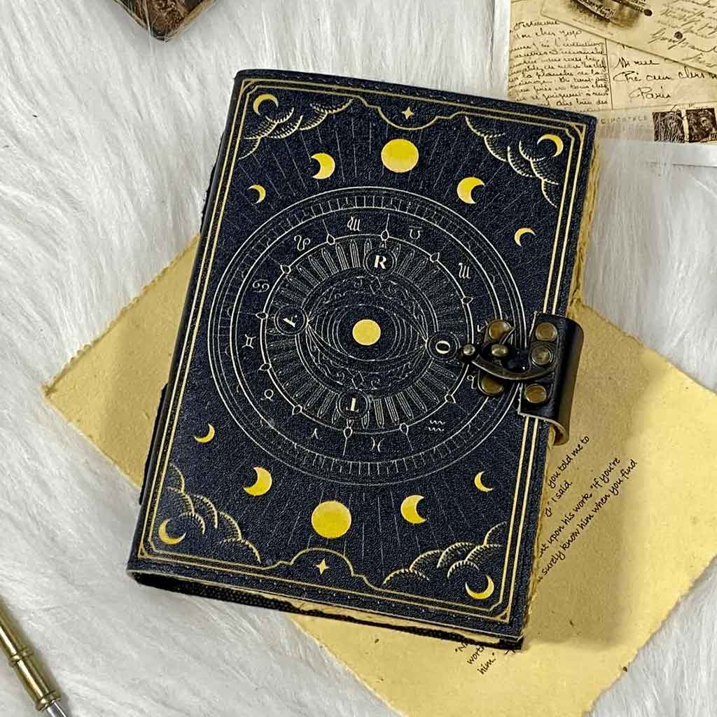Zodiac Moon Leather Journal
